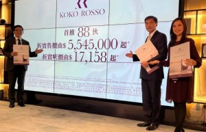 香港楼盘KOKO ROSSO首轮发售1房至2房单位，554.5万元入场